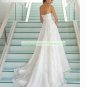 Free Shipping Double Spaghetti White Lace Bridal Gown Empire Maternity Beaded Wedding Dress