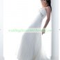 Free Shipping Strapless White Chiffon Ruffled Bridal Gown Empire Maternity  Beaded Wedding Dress