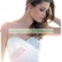 Free Shipping Strapless White Chiffon Ruffled Bridal Gown Empire Maternity  Beaded Wedding Dress