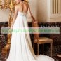 Strapless White Ivory Chiffon Bridal Gown Empire Maternity Embroidery Beaded Wedding Dress Sz 6-12
