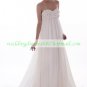 Free Shipping Strapless White Chiffon Bridal Gown Empire Maternity Flower Beaded Wedding Dress