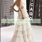 Free Shipping Strapless White Organza Bridal Gown Empire Maternity Beaded Towerskirt Wedding Dress