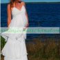 Free Shipping Double Spaghetti White Chiffon Bridal Gown Empire Maternity Towerskirt Wedding Dress