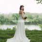 Free Shipping Strapless White Chiffon Lace Bridal Gown Empire Maternity Wedding Dress H004