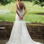 Free Shipping Double Straps White Lace Bridal Gown Beaded A-line  Wedding Dress E231132