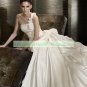 Free Shipping One Shoulder White Satin Bridal Gown Ruffled A-line Wedding Dress Ceilan