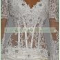 Free Shipping Long Sleeves White Organza Applique Beaded Short Wedding Dress With Jacket L06