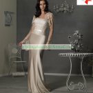 Free Shipping Long Sleeves Lace Jacket Champagne Satin Floor-length the Mother of  Bridal Dress 1