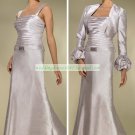Free Shipping Long Sleeves Jacet Ivory Satin Ruffled Beaded the Mother of  Bridal Dress 1(32)