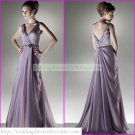 Free Shipping 2012 Double Straps Purple Chiffon Ruffled Beaded Party Dress Prom Dress