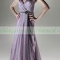 Free Shipping 2012 Double Straps Purple Chiffon Ruffled Beaded Party Dress Prom Dress
