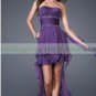 Free Shipping Strapless Pink Red Purple Chiffon Ruffled Beaded Bridesmiad Dress Cocktail Dress