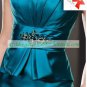 Free Shipping 2012 3/4 Sleeves Jacket Blue Satin Ruffled Beaded the Mother of Bridal Dress 1(22)