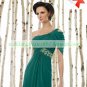 Free Shipping 2012 One Shoulder Green Chiffon Ruffled Beaded the Mother of Bridal Dress 1(16)