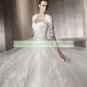 Free Shipping Strapless White Organza Bridal Gown Applique Lace Ruffled Beaded Wedding Dress Pergola