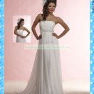 Free Shipping Strapless White Chiffon Empire Maternity Bridal Gown Ruffled Beaded  Wedding Dress