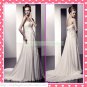 Free Shipping Strapless White Chiffon Empire Maternity Bridal Gown Applique Beaded Wedding Dress