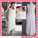 Free Shipping Halter White Chiffon Empire Maternity Bridal Gown Applique Beaded Wedding Dress H052