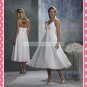 2012 Free Shipping Double Straps White Chiffon Empire Maternity Ruffled Beaded Short Wedding Dress