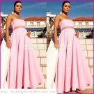 Strtapless Pink Chiffon Empire Maternity Bridal Dress Beaded Wedding Dress Bridal Gown
