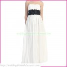 Strapless White Chiffon Empire Maternity Bridal Dress Black Lace Beaded  Wedding Dress