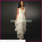 Double Straps White Tulle Empire Maternity Bridal Dress Ruffled Applique Lace Beaded Wedding Dress