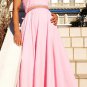 Strtapless Pink Chiffon Empire Maternity Bridal Dress Beaded Wedding Dress Bridal Gown