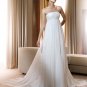 2012 Hot Sale Free Shipping Strapless White Chiffon Empire Maternity Ruffled Wedding Dress