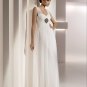 2012 Free Shipping Double Straps White Chiffon Empire Maternity Ruffled Beaded Wedding Dress
