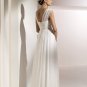 2012 Free Shipping Double Straps White Chiffon Empire Maternity Ruffled Beaded Wedding Dress