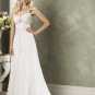 Free Shipping Strapless White Chiffon Empire Maternity Ruffled Beaded Wedding Dress H058