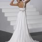 Free Shipping One Shoulder White Chiffon Empire Maternity Bridal Gown Applique Beaded Wedding Dress