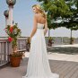 Free Shipping Strapless White Chiffon Empire Maternity Bridal Gown Ruffled Beaded Wedding Dress H055
