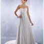 Free Shipping Strapless White Chiffon Empire Maternity Bridal Gown Ruffled Beaded Wedding Dress H054