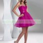 2012 Hot Sale Strapless Red Organza Beaded Cocktail Dress Homecoming Dress Graduation Dress C002