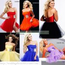 2012 Hot Sale Strapless  Black Red Organza Cocktail Dress Homecoming Dress Graduation Dress C004