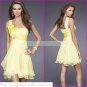 Hot Sale One Shoulder Yellow Chiffon Beaded Cocktail Dress Homecoming Dress Graduation Dress C006