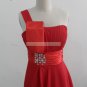 Hot Sale One Shoulder Yellow Chiffon Beaded Cocktail Dress Homecoming Dress Graduation Dress C006