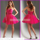 2012 Hot Sale Strapless Red Taffeta Organza Ruffled Beaded Cocktail Dress Homecoming Dress C020