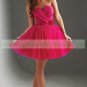 2012 Hot Sale Strapless Red Taffeta Organza Ruffled Beaded Cocktail Dress Homecoming Dress C020