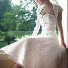 Strapless White Venice Lace  Wedding Dress Tea-length Wedding Dress With Jacket