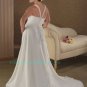 Hot Sale Double Straps White Chiffon Ruffled Beaded Plus Size Bridal Dress Wedding Dress