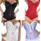 Whole Retail Sexy Lingerie Floral Brocade Overbust Corset Sweetheart with Lace Up Back Underwear S01