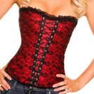 Lace Sexy Lingerie Floral Brocade Overbust Corset Sweetheart with Lace Up Back  Bodysuits S09