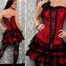 Lace Sexy Lingerie Floral Brocade Overbust Corset Sweetheart with Lace Up Back  Bodysuits S15