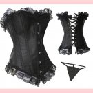 Sexy Lingerie Floral Brocade Overbust Corset Sweetheart with Lace Up Back  Bodysuits S30