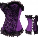 Sexy Lingerie Floral Brocade Overbust Corset Sweetheart with Lace Up Back  Bodysuits S32