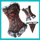 Sexy Lingerie Floral Brocade Overbust Corset Sweetheart with Lace Up Back  Bodysuits S39-1