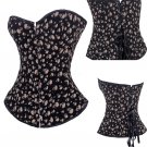 Sexy Lingerie Floral Brocade Overbust Corset Sweetheart with Lace Up Back  Bodysuits S48