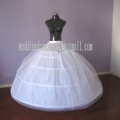 Free Shipping Bridal Underskirt White Wedding Petticoat 4 Hoops Increase Plus Size Crinoline
